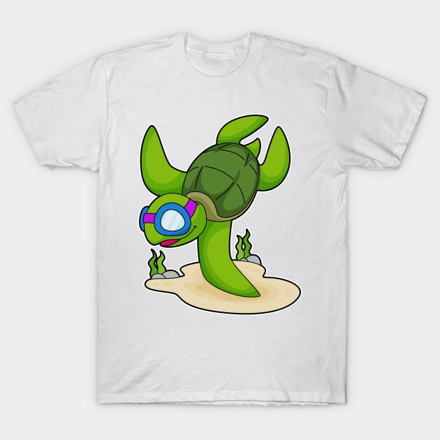 Turtle Diver Swimming goggles T-Shirt by Markus Schnabel